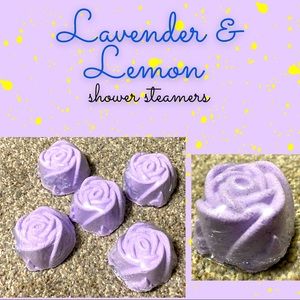 Set of 5 handcrafted shower steamers in Lavender & Lemon by Radiant Waves